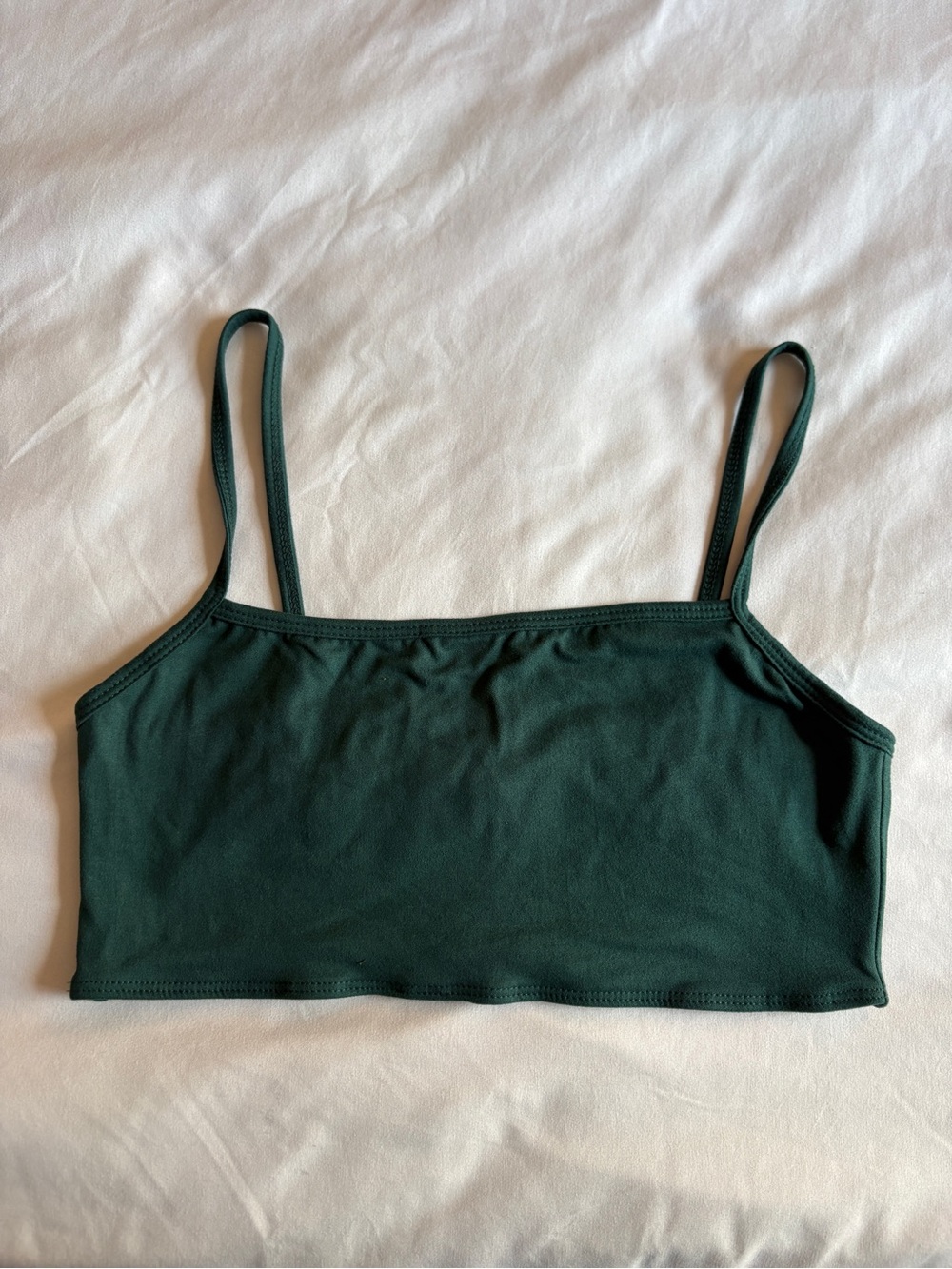 Jova Forest Green Buttery Soft Unlined Bralette Crop Top Basic Layering